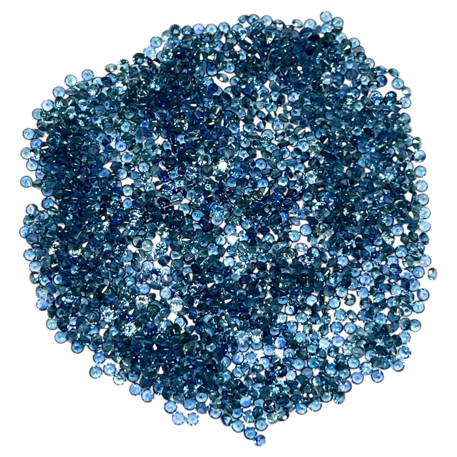 VVS 100 Pcs Natural Ceylon Blue Sapphire 1.4mm Round Diamond Cut Loose Gemstones