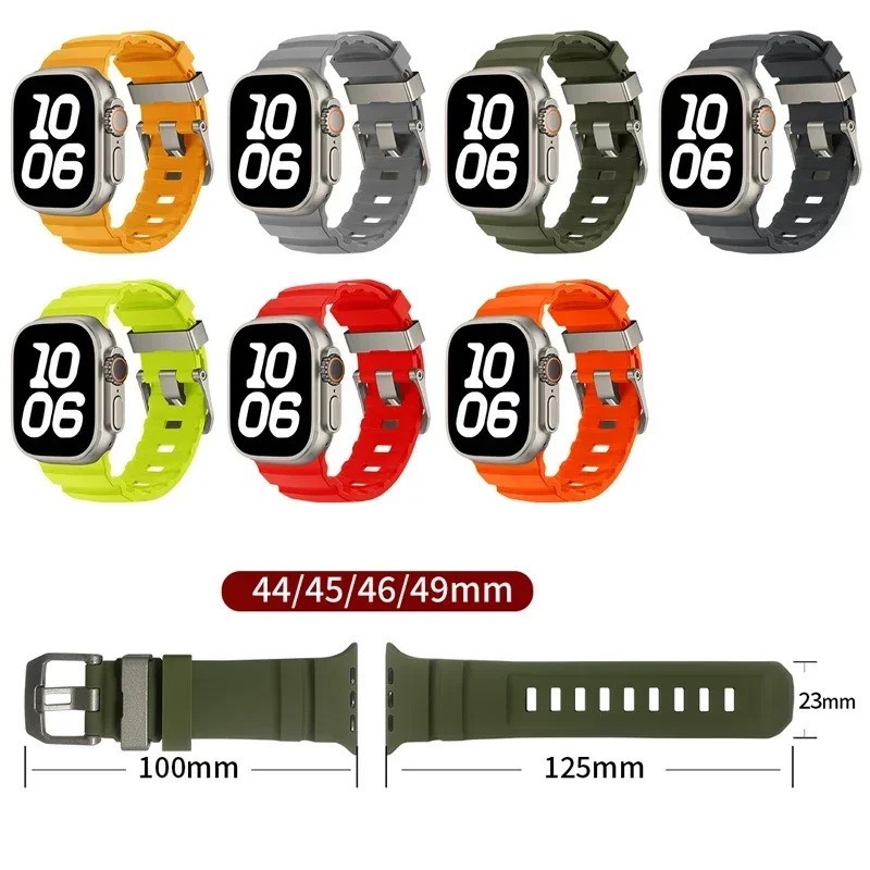 Silicone Sport Band for Apple Watch SE Series 11 10 9 8 7 6 5 4 Ultra 2/3 38-49m