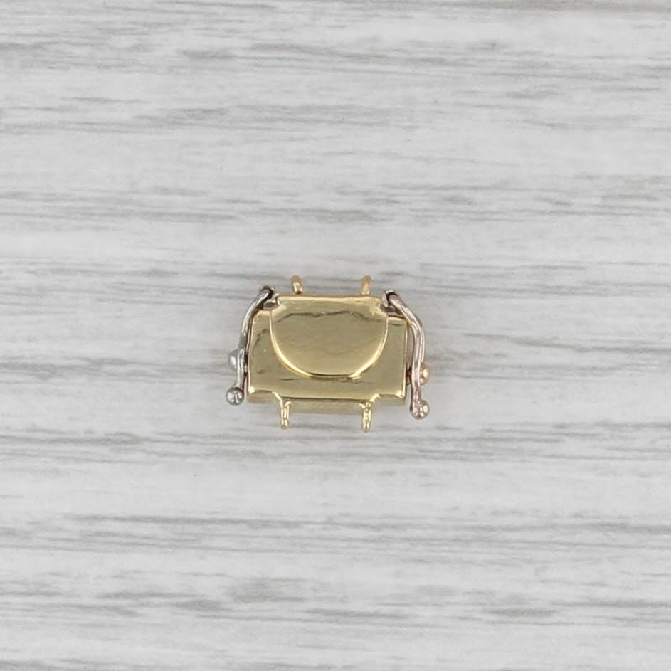 0.19ctw Diamond Box Clasp 18k Yellow Gold Jewelry Making Findings
