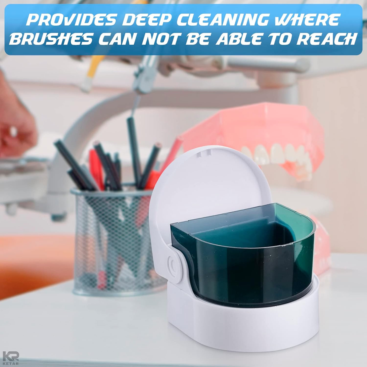 Sonic Cordless Denture Cleaner for Jewellery Ring, Necklace, Coins & Dentures…