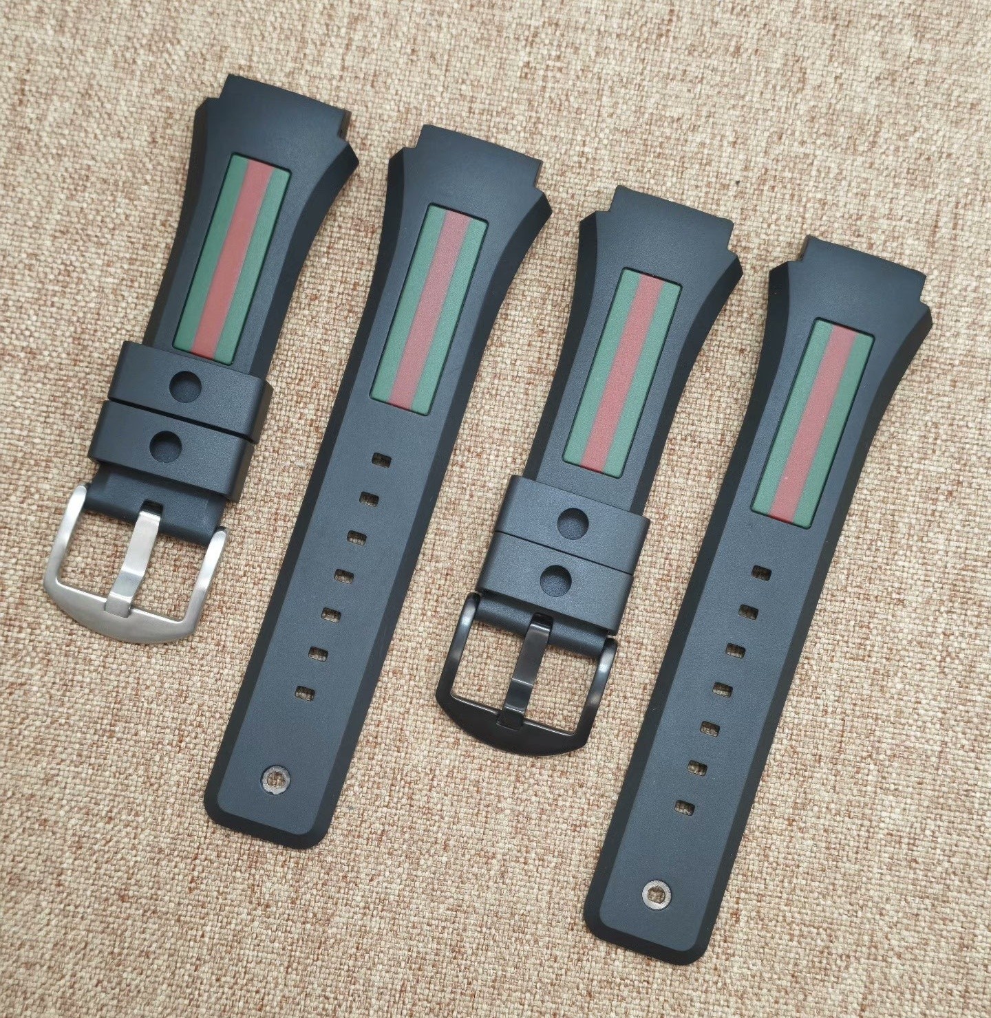 29x21mm Watch Black Rubber Strap Fits For Gucci YA137107A Silicone Band+Tools