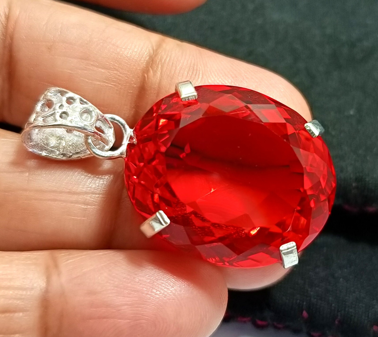 EGL Certified Natural 61.80 Ct Brazilian OVAL RED Topaz Pendant Loose Gemstone