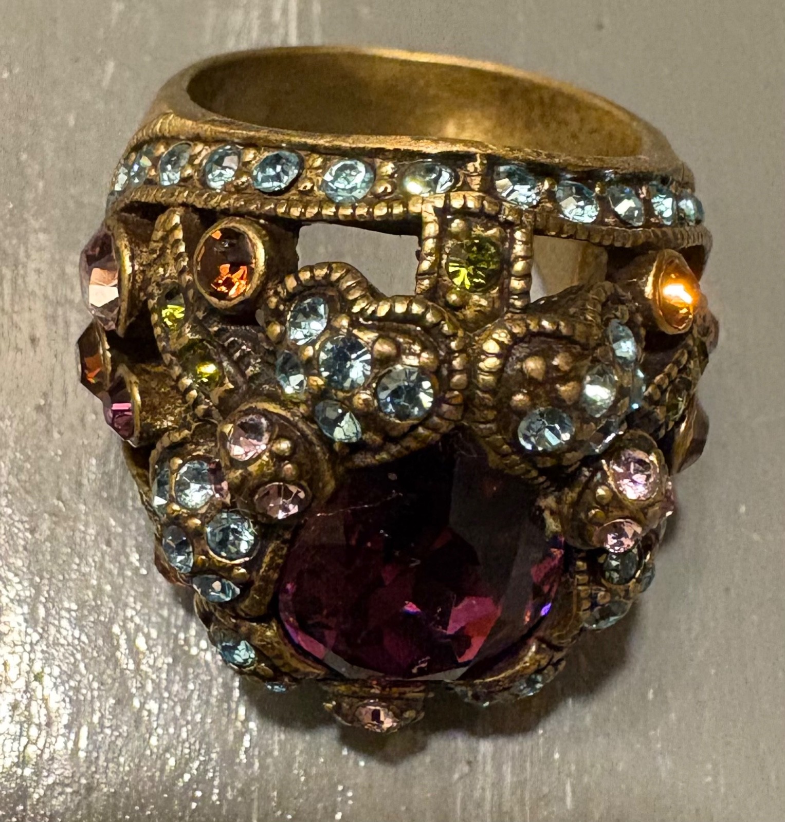 Heidi Daus Ring , weighs 18 grams, multiple stones, see photos for details