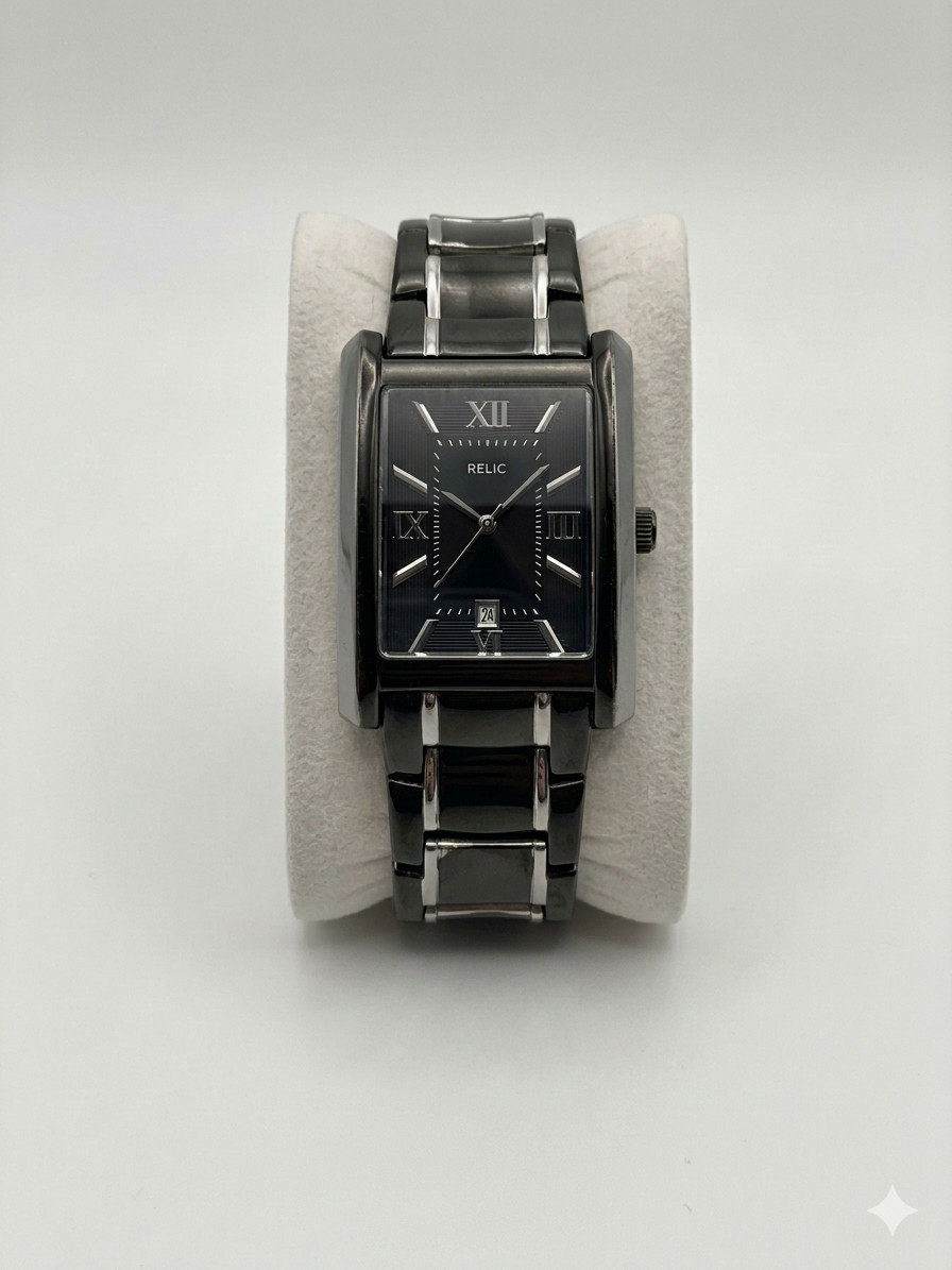 Relic by Fossil men’s Allen rectangular two-tone watch