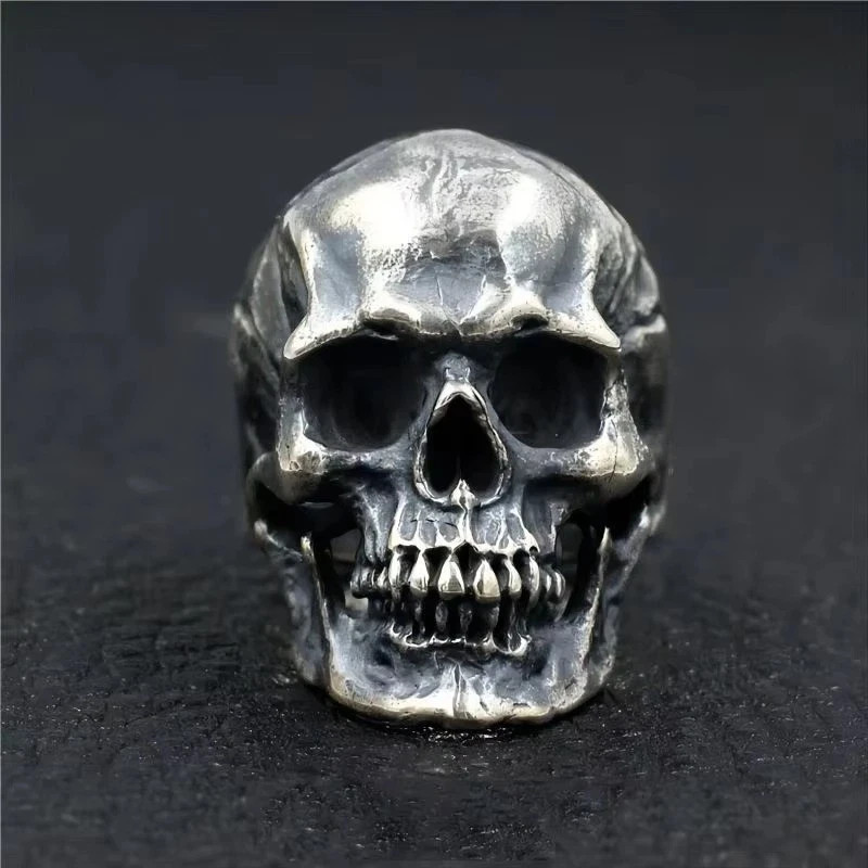Men’s Stainless Steel Gothic Skull Ring Unique Punk Retro Biker Motorcycle