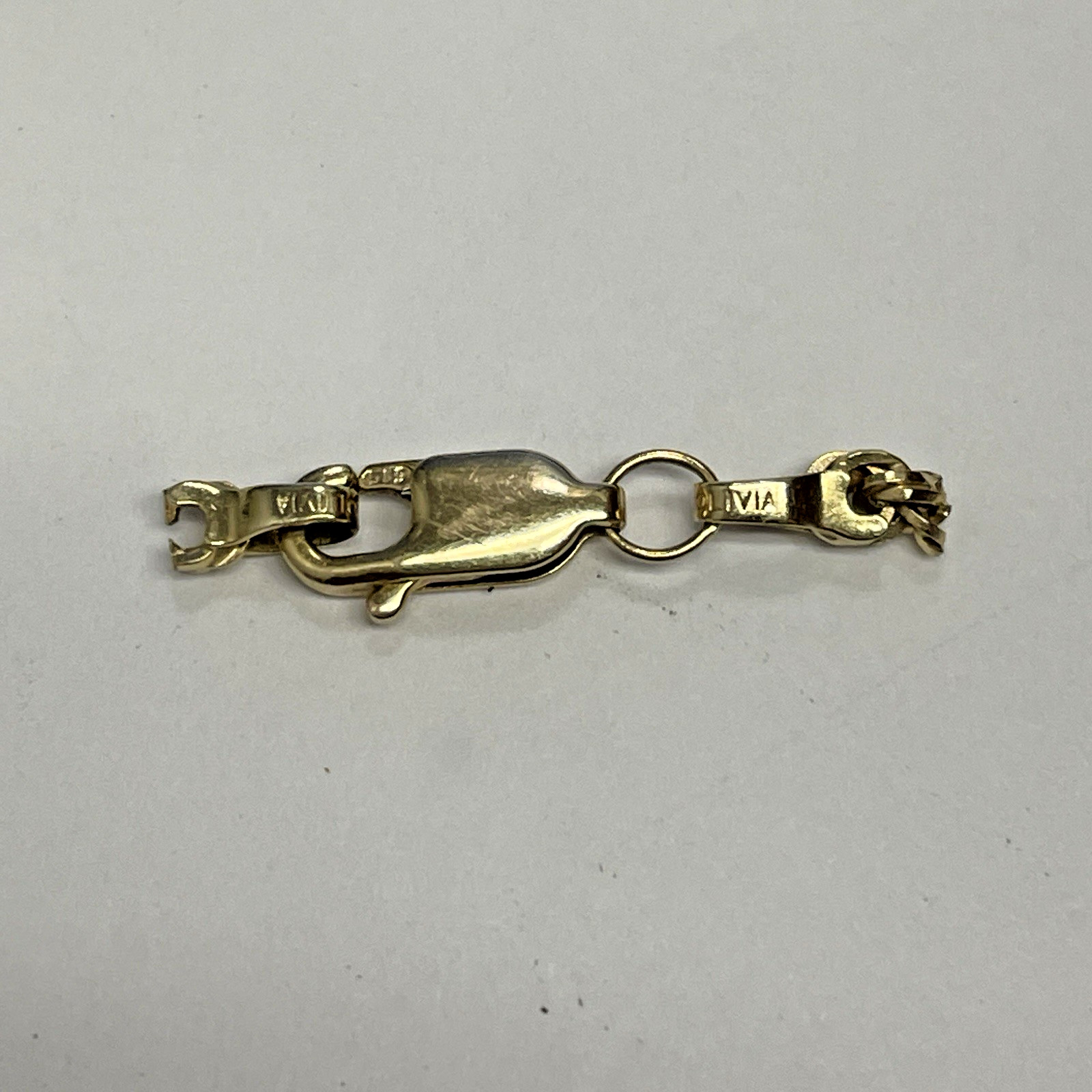 14k Yellow Gold Lobster Clasp & Jump Ring Flat Chain End 4 x10mm 0.5g Ma Bolivia