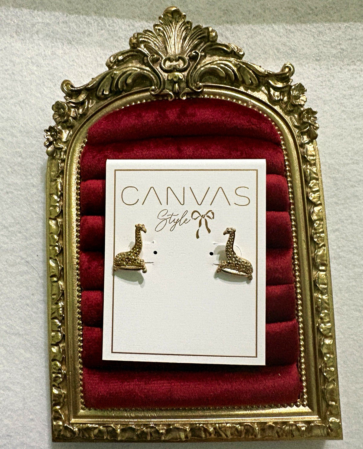 Canvas Gold Tone Clear Crystal Animal Stud Earrings Butterfly Closure