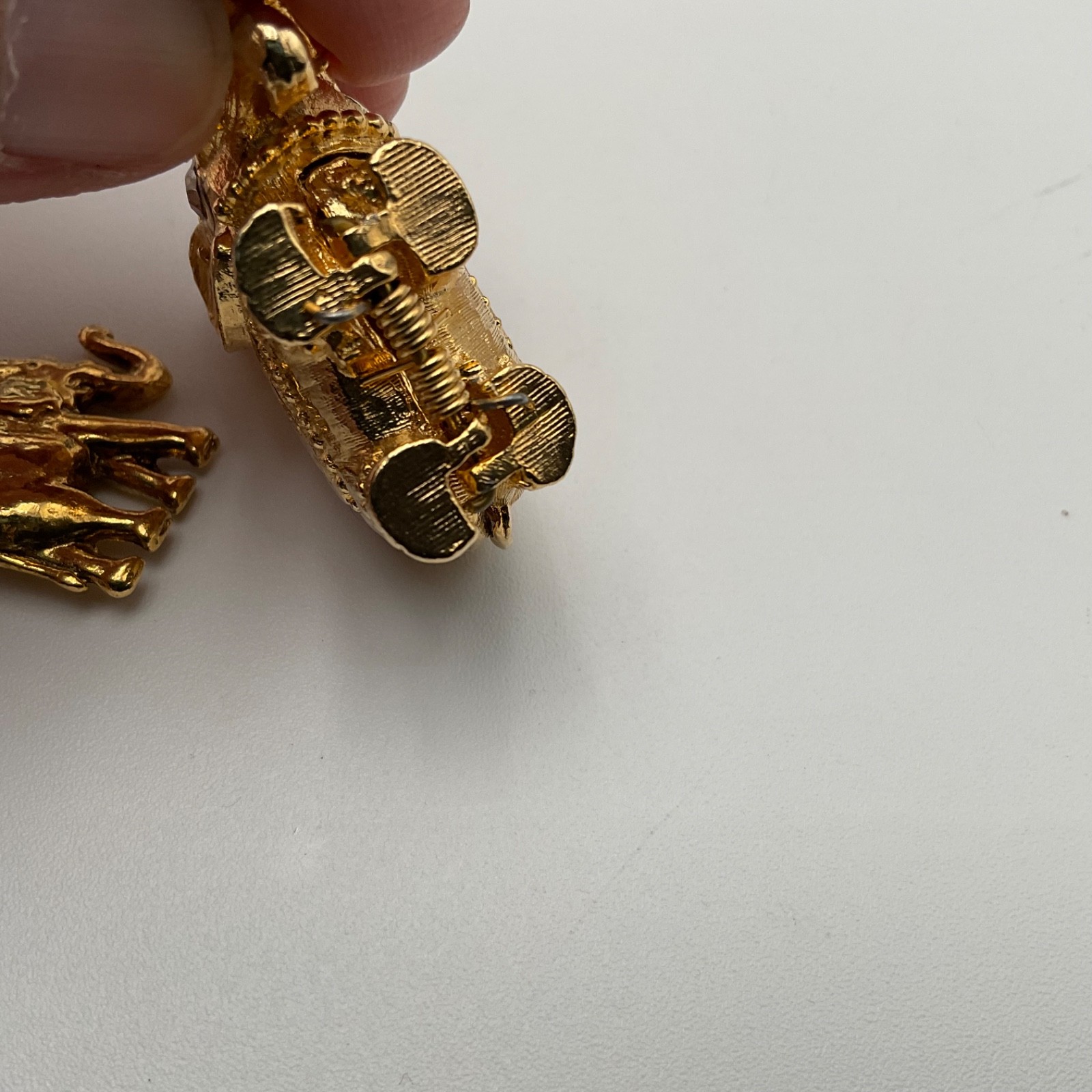 Vtg Elephant Jewelry Lot Pendant, Charms, Enamel Taiwan Hair Barrette