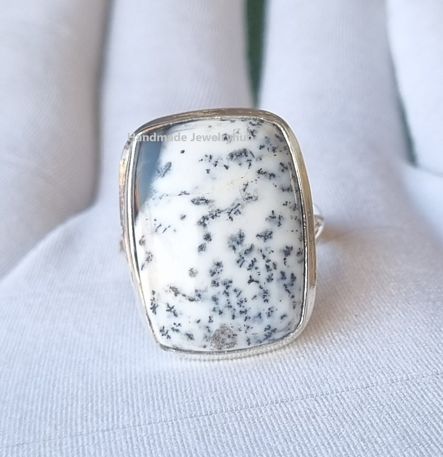 Dendrite Opal Gemstone 925 Sterling Silver Handmade Ring Same as Picture PG3150