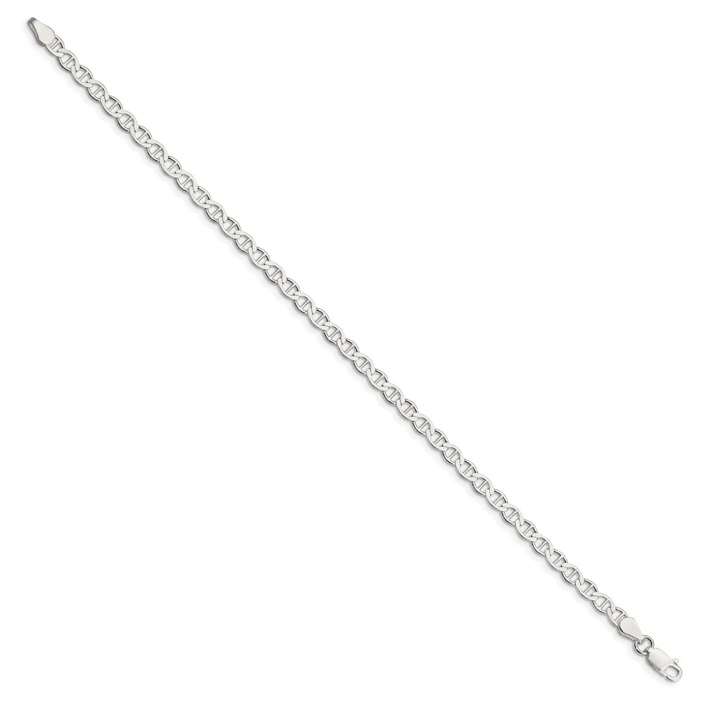 Sterling Silver 4mm Flat Anchor Chain Bracelet 7″-10″