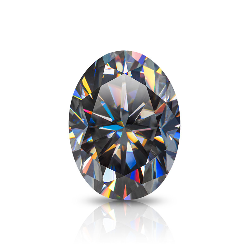 7×5 mm to 12×8 mm Dark Grey Oval Cut Loose Moissanite VVS1 Use For Jewelry