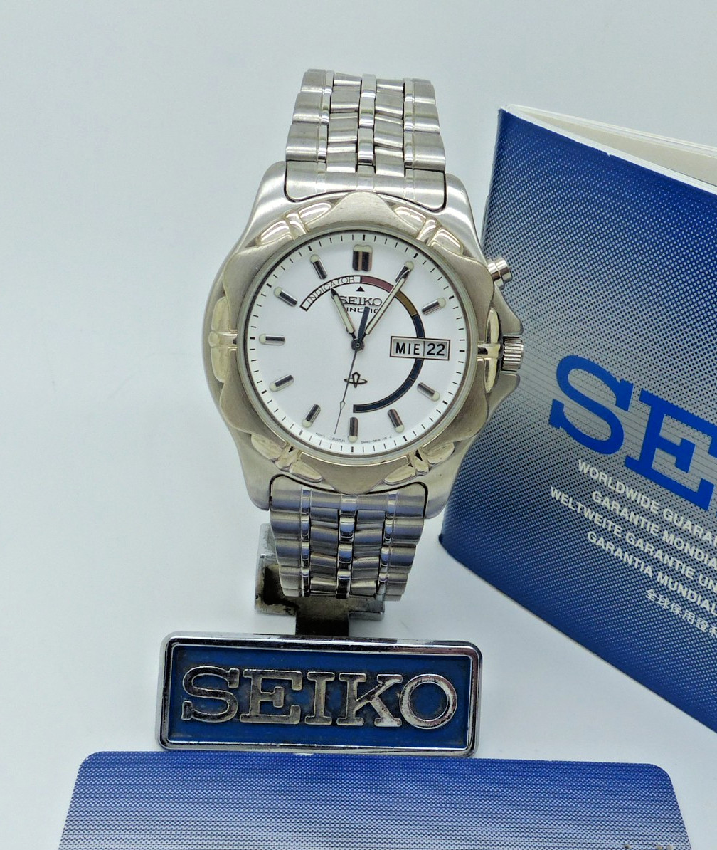 SEIKO Kinetic SKJ088P Watch NOS New Capacitor 5M43-0B90 Vintage SKJ Series