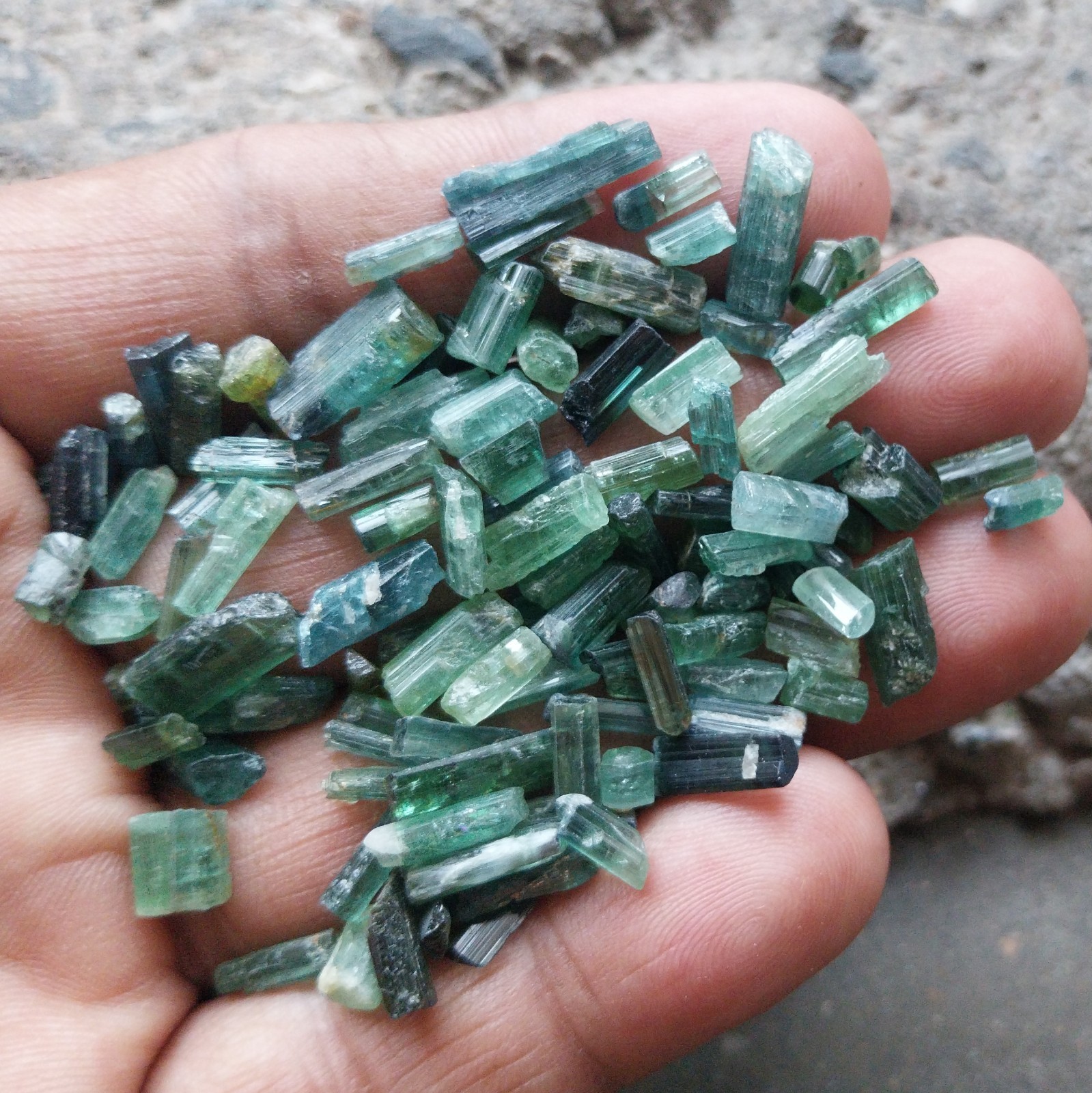 30 Carat 3 to 12 MM Natural Greenish Blue Color Tourmaline Raw Rough Gemstone