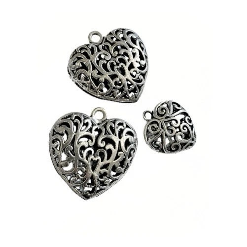 10 Pcs Mixed Lot Random Mix Lot Silver Pewter Mix Filigree Bead