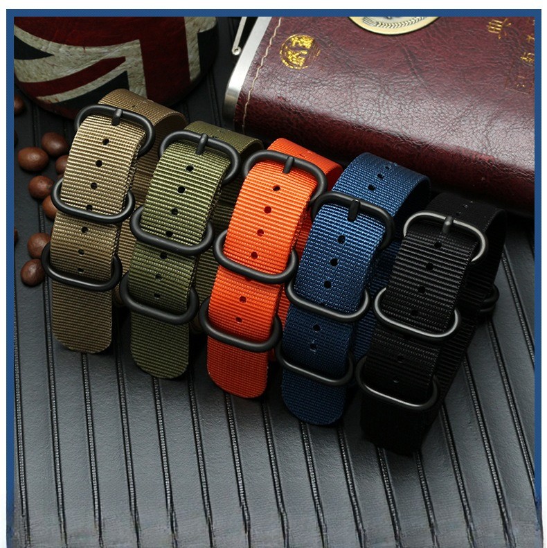 Quality Outdoor Canvas Watch Strap Nylon woven Sport Band 16/18/20/22/24/26mm
