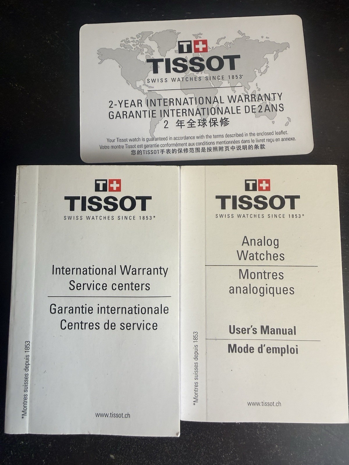 Tissot Watch User Manual Quartz Analog Warranty Booklet /Card