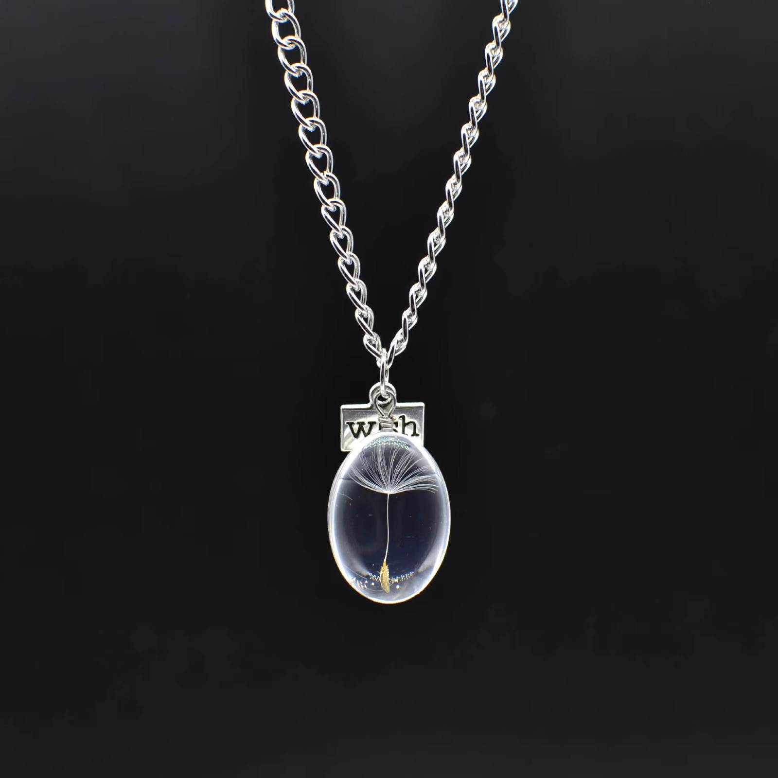 Dandelion Seed In Resin Make A Wish Necklaces