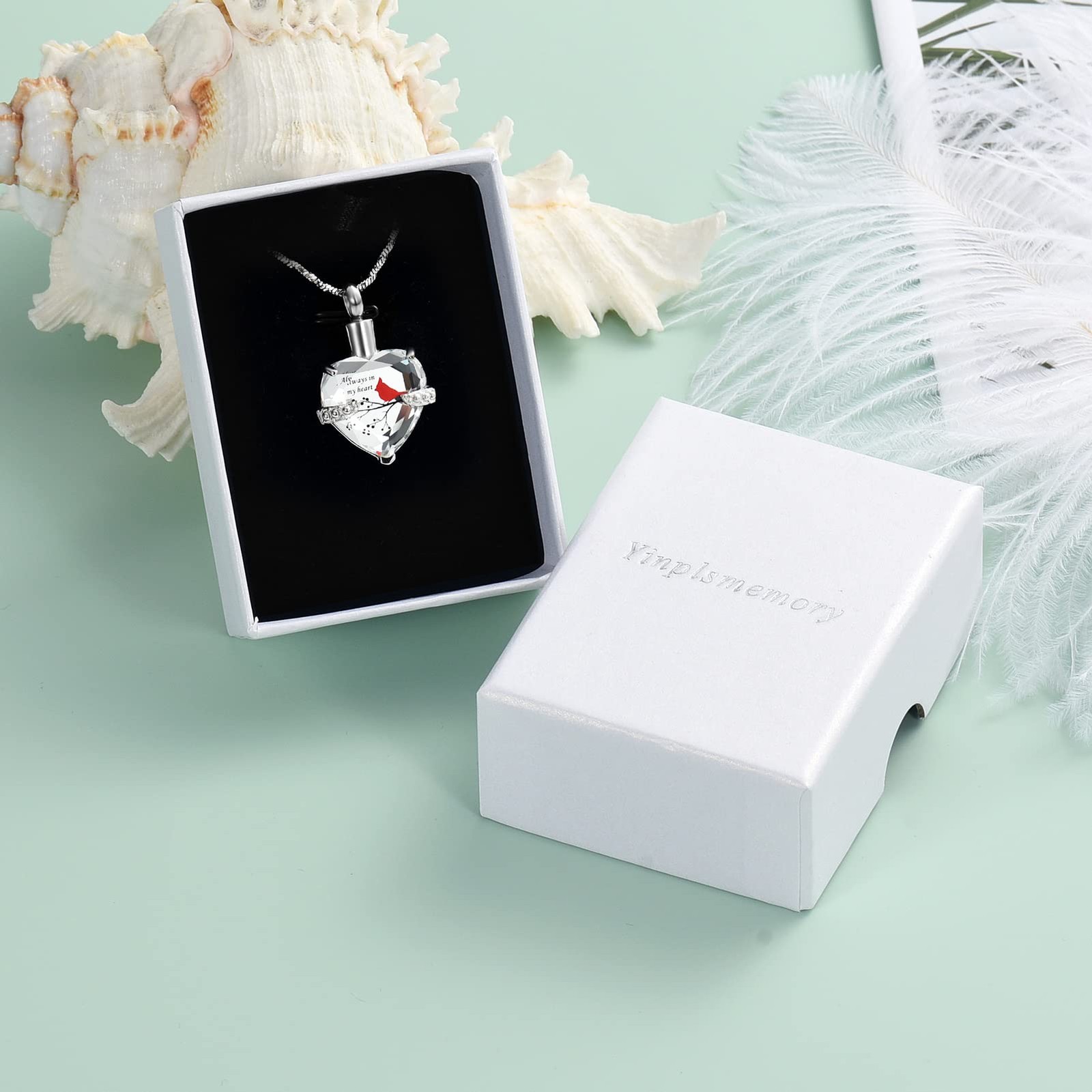 Cremation Jewelry Red Cardinal Urn Necklace for Ashes for Women Always in My …