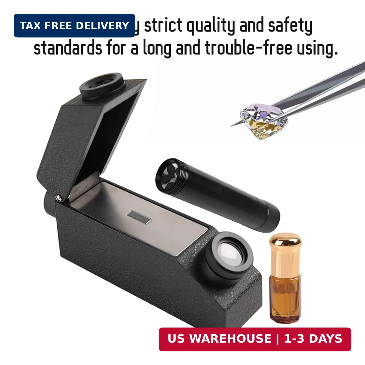 RHG181 Diamond Tester, 1.30-1.81 Jewelry Refractometer, Portable Gem Tester for