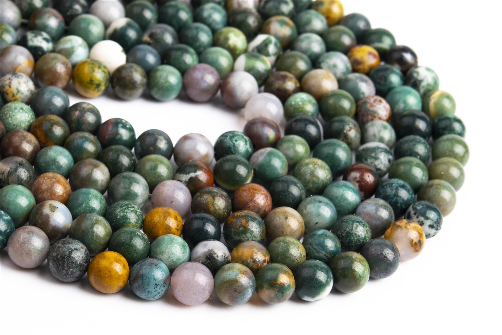 Natural Multicolor Moss Agate Beads Grade AAA Round Loose Beads 4/6/8/10/12MM