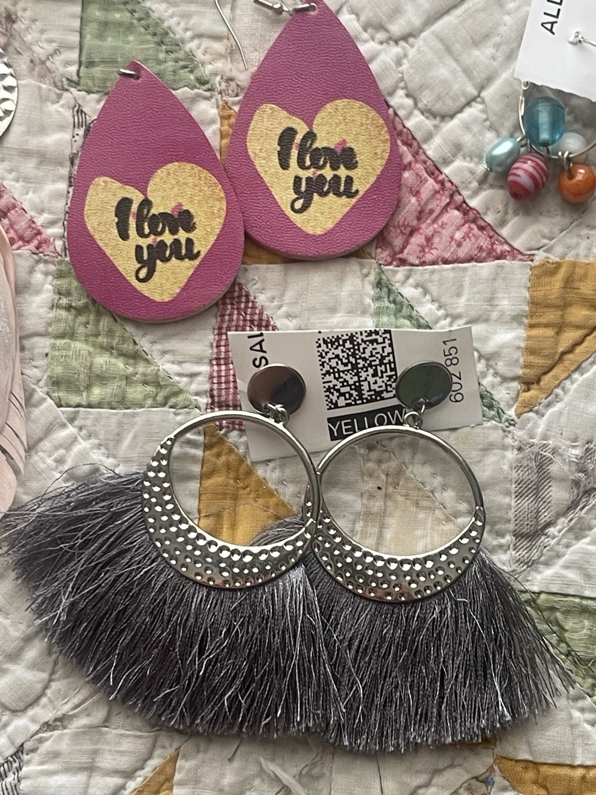 EARRINGS LOT DANGLE DROP HOOP STUD RHINESTONE