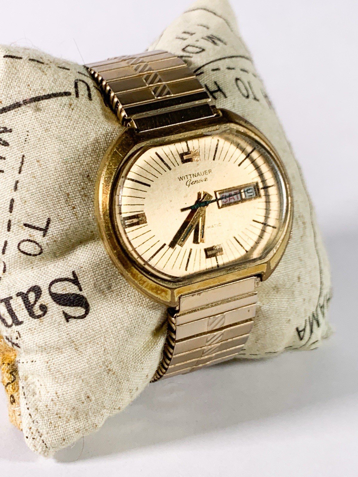 Vintage Longines Wittnauer Geneve men’s watch day/date D11KAS-2 17Jewels 1960s