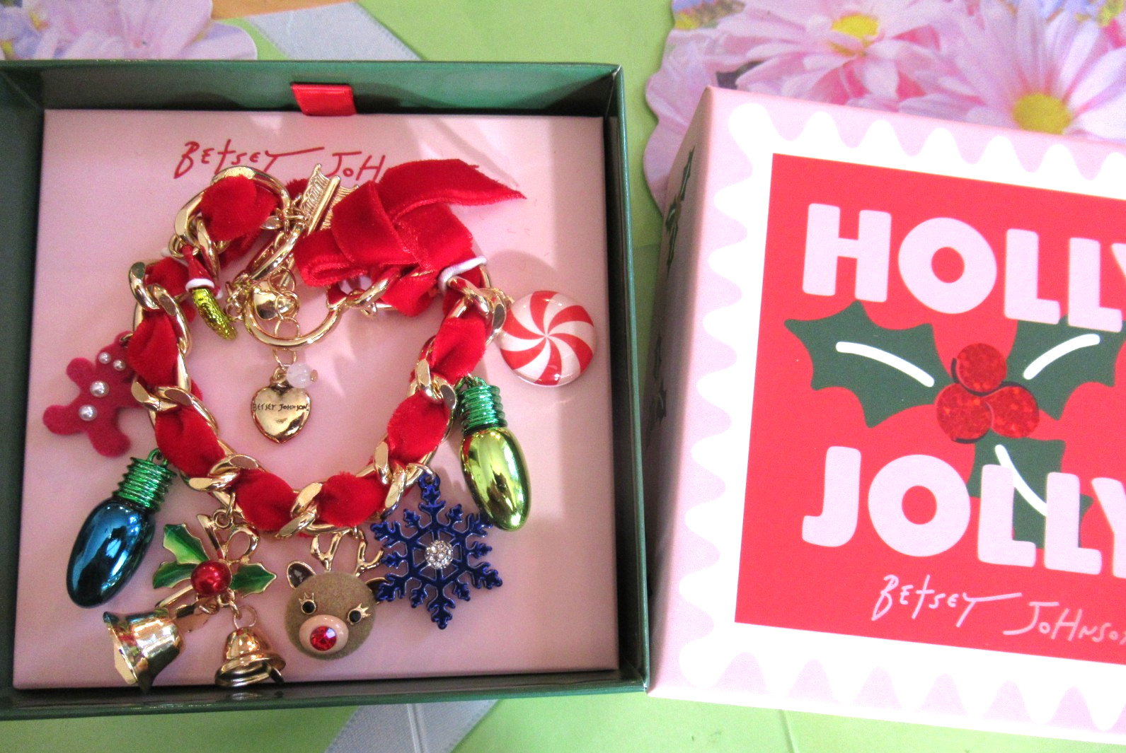 Betsey Johnson Authentic Christmas Bauble Lights Bracelet Reindeer NIB