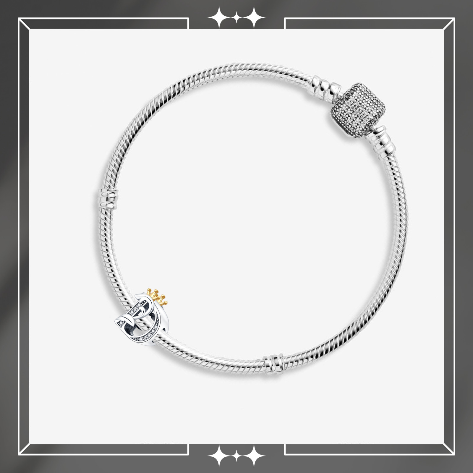 Crown D Letter Charm For Bracelet, D Letter Charm, Crown Letters Charm