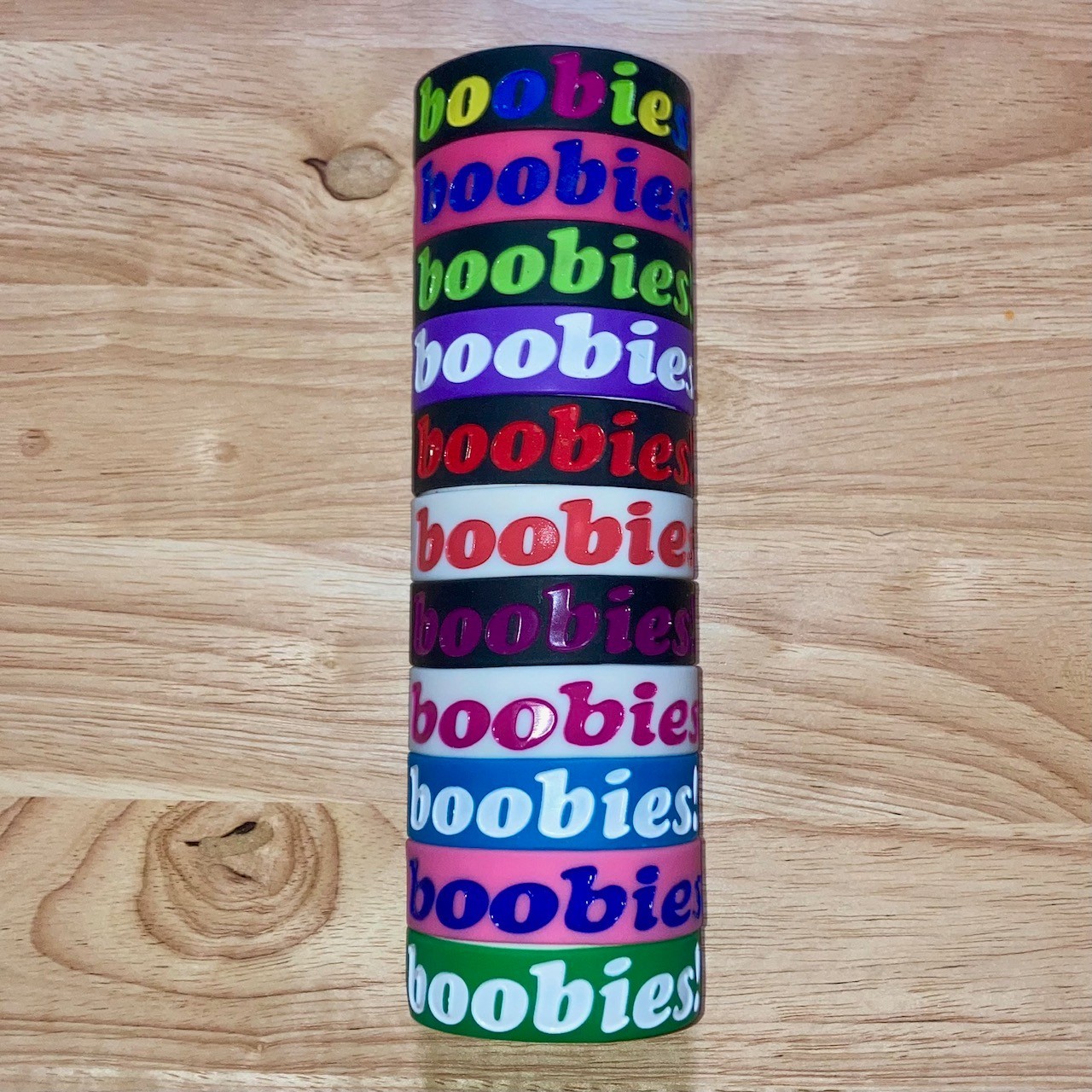 ❤️ I Heart Boobies ❤️ Bracelets – $5.50 Each – Breast Cancer – Choose Your Color