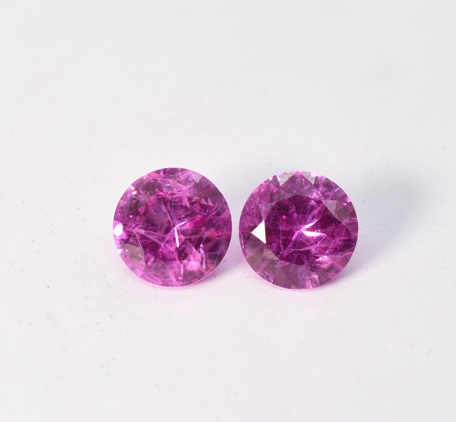 Lab Grown Pink Sapphire With Inclusion Loose Round Shape Gem Stone for Jewelry