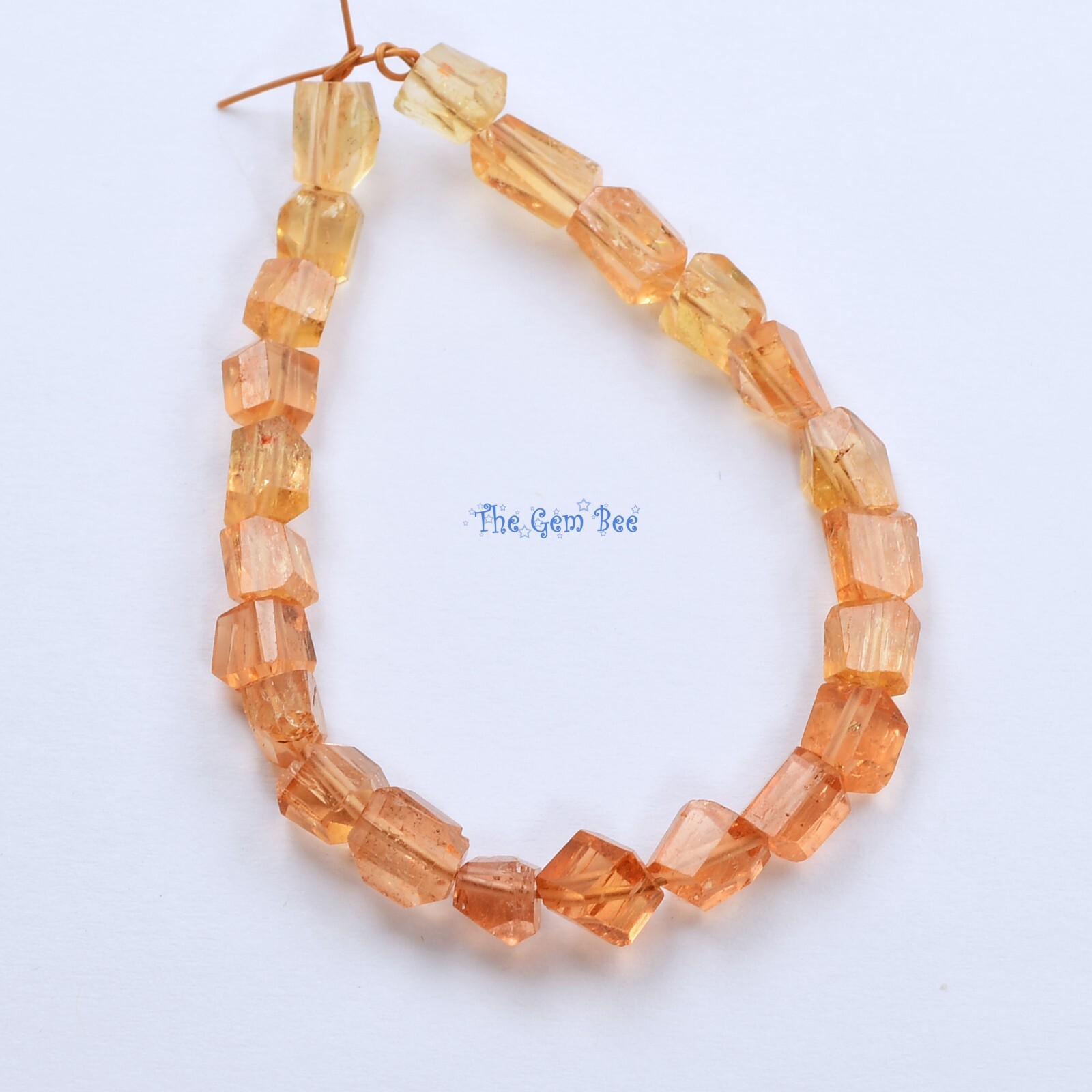 Finest Natural Imperial Topaz Faceted Freeform Nuggets Beads 4.8 inch Strand