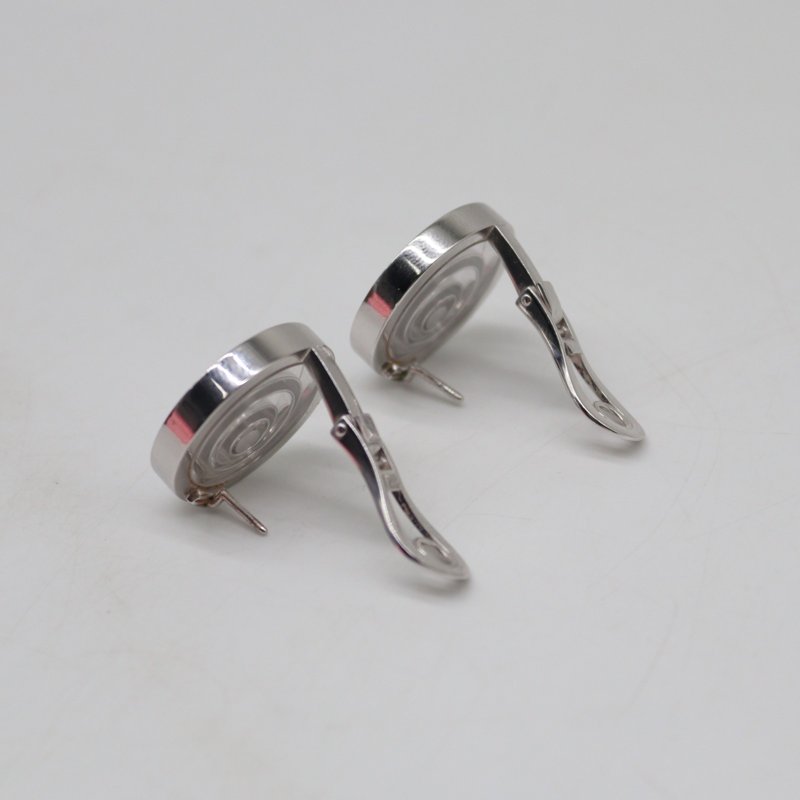 Authentic Chopard Happy Spirit with Dancing Diamond Earrings 18K WhiteGold 36.3g