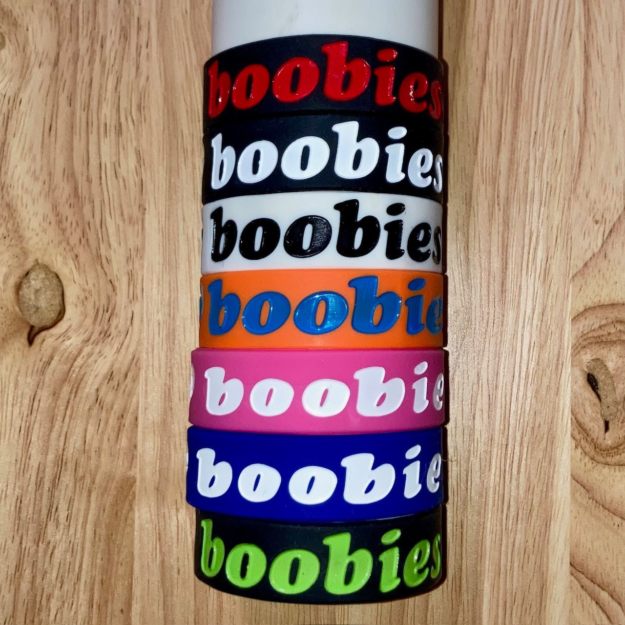 ❤️ I Heart Boobies ❤️ Bracelets – $5.50 Each – Breast Cancer – Choose Your Color