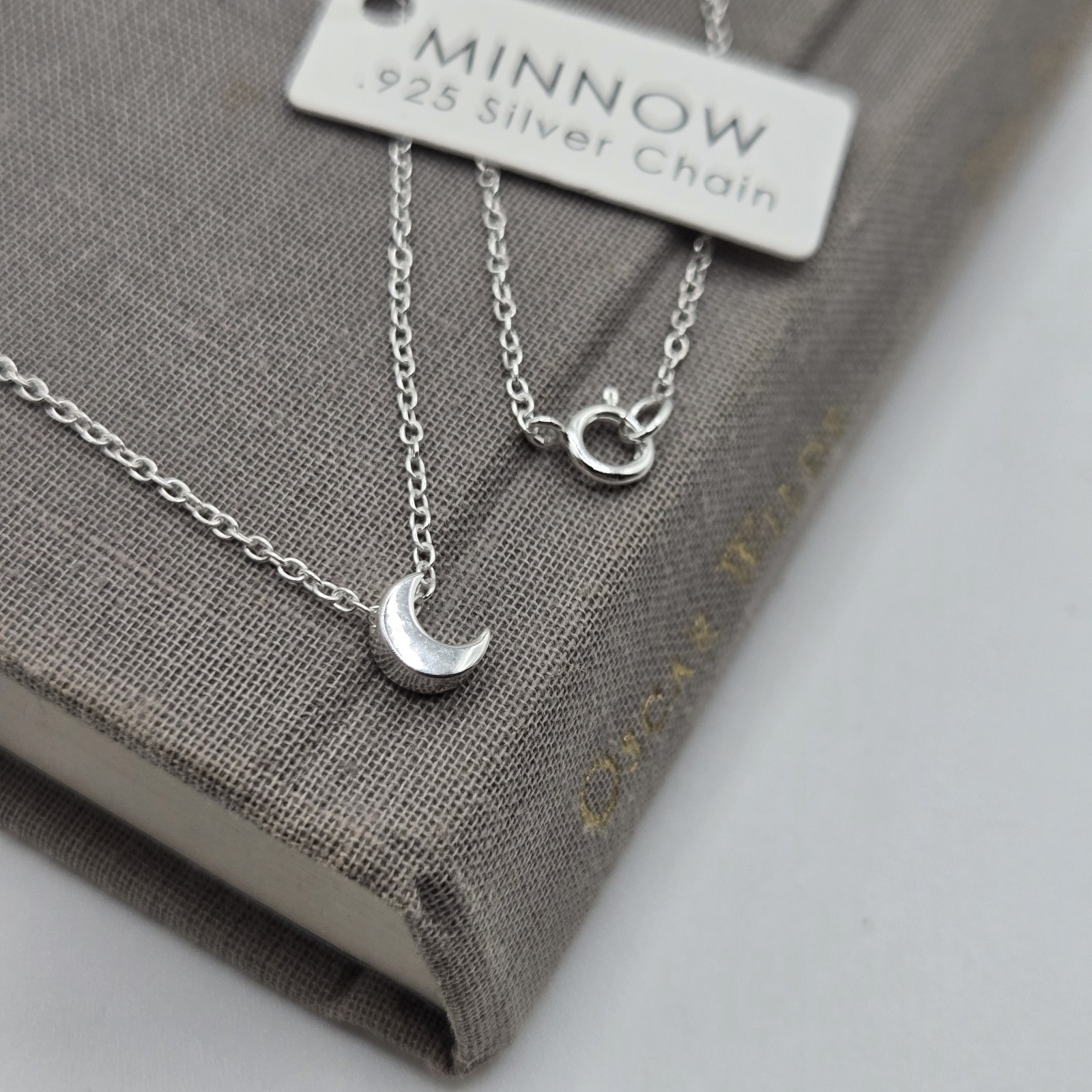 Silver Dainty Tiny Crescent Moon Charm Necklace Fairy Boutique Brand