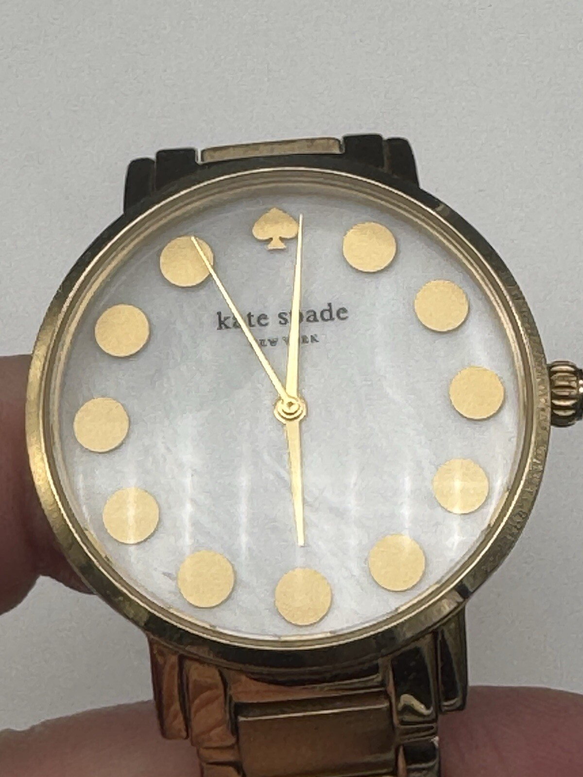 Kate Spade New York Metro Dot Womens Gold Stainless Analog Quartz Watch 0737
