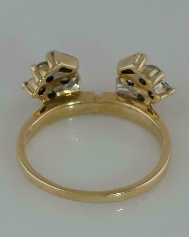 2 Ct Round Cut Simulated Diamond Enhancer Engagement Ring 14k Yellow Gold Plated