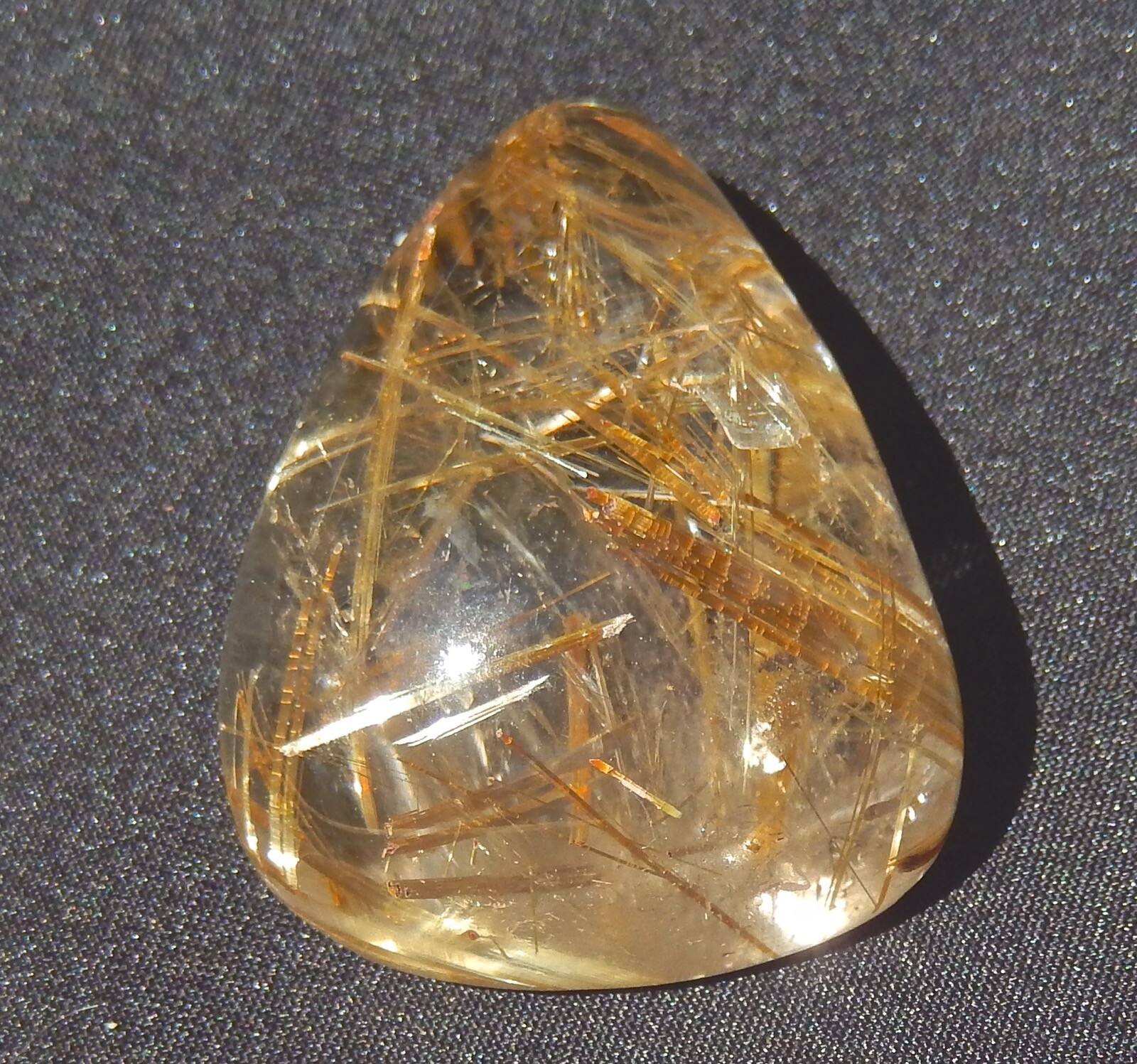 Golden Rutilated Polished Pear Cabochon Top Grade 24.3 Grams 121 Carats Brazil