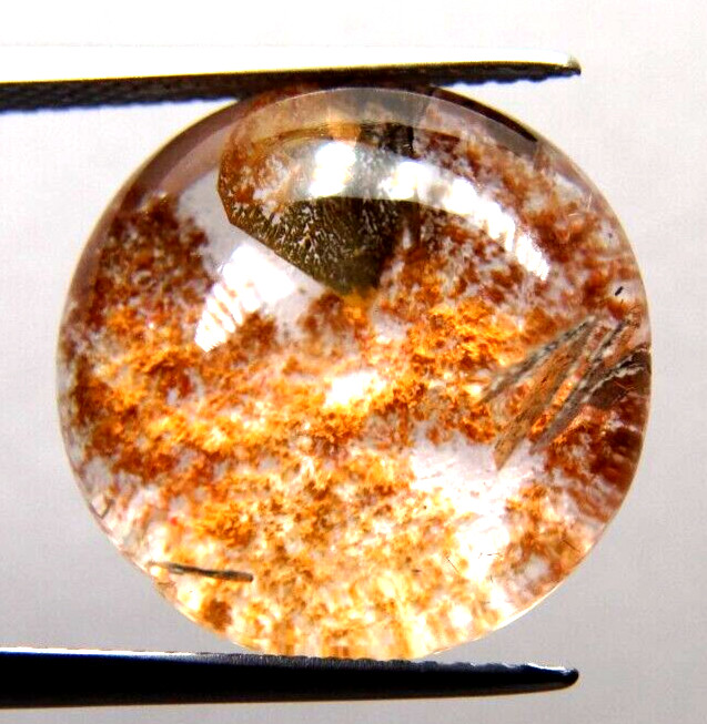 ip18 Lodolite Quartz 13.98ct 16x8mm round stone garden stone chlorite gemstone