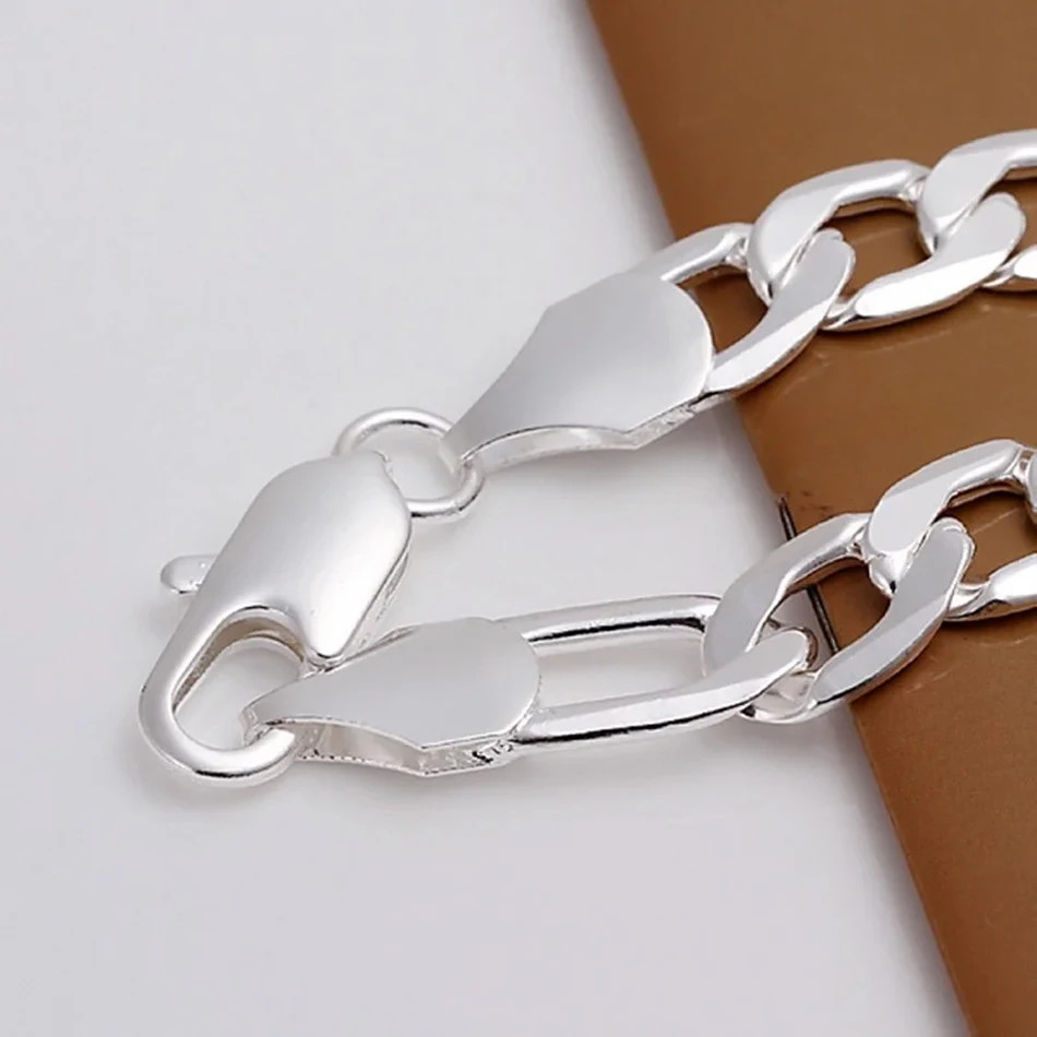 top quality beautiful 925 Sterling Silver Bracelet Jewelry fashion charm Men