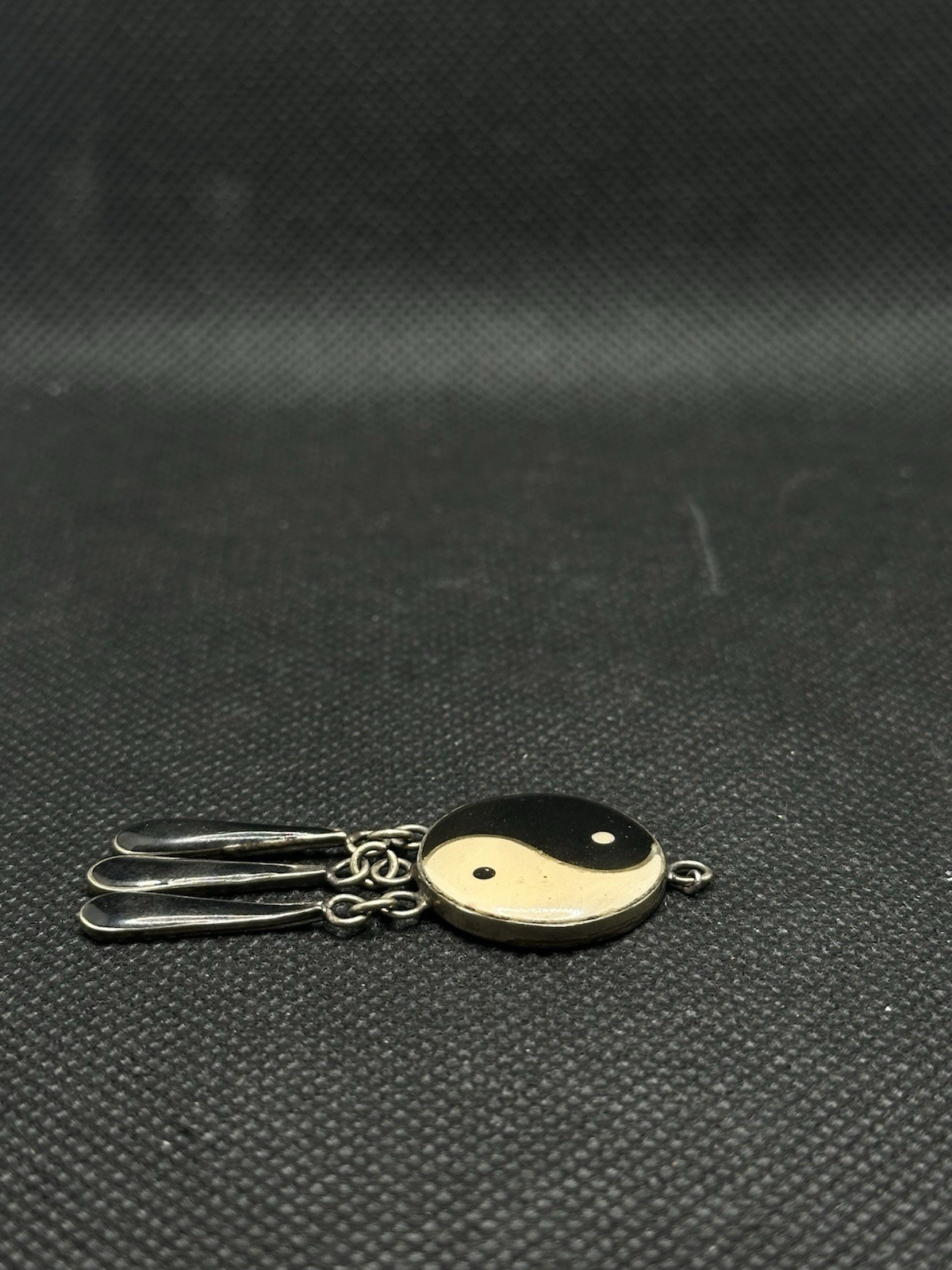 Vintage Enamel Yin/Yang Symbol -Duality, Polarity, Balance & Harmony Pendant