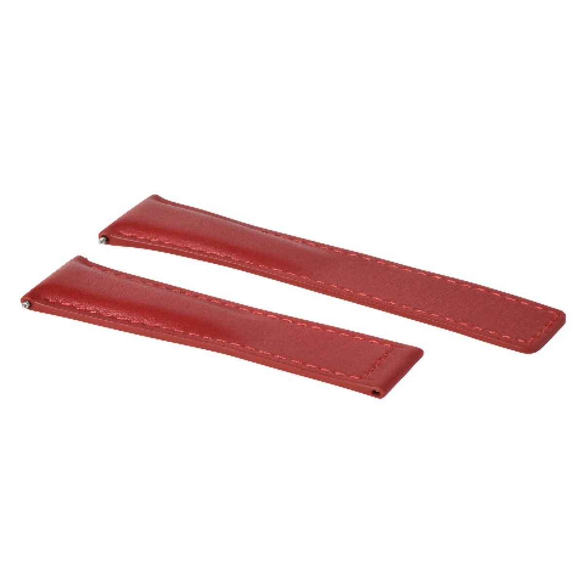 22mm Red Leather Replacement Watch Strap No Buckle For Tag Heuer Carrera