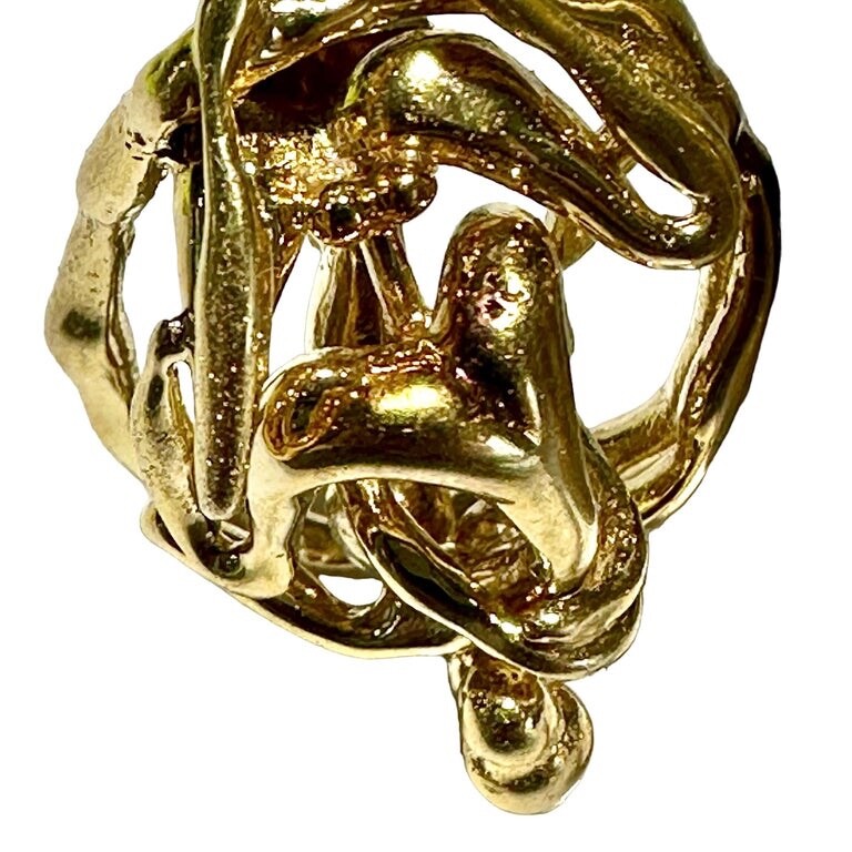 Mid-20th Century French 18k Yellow Gold Artisan Hand Crafted Erotic Cuff Links