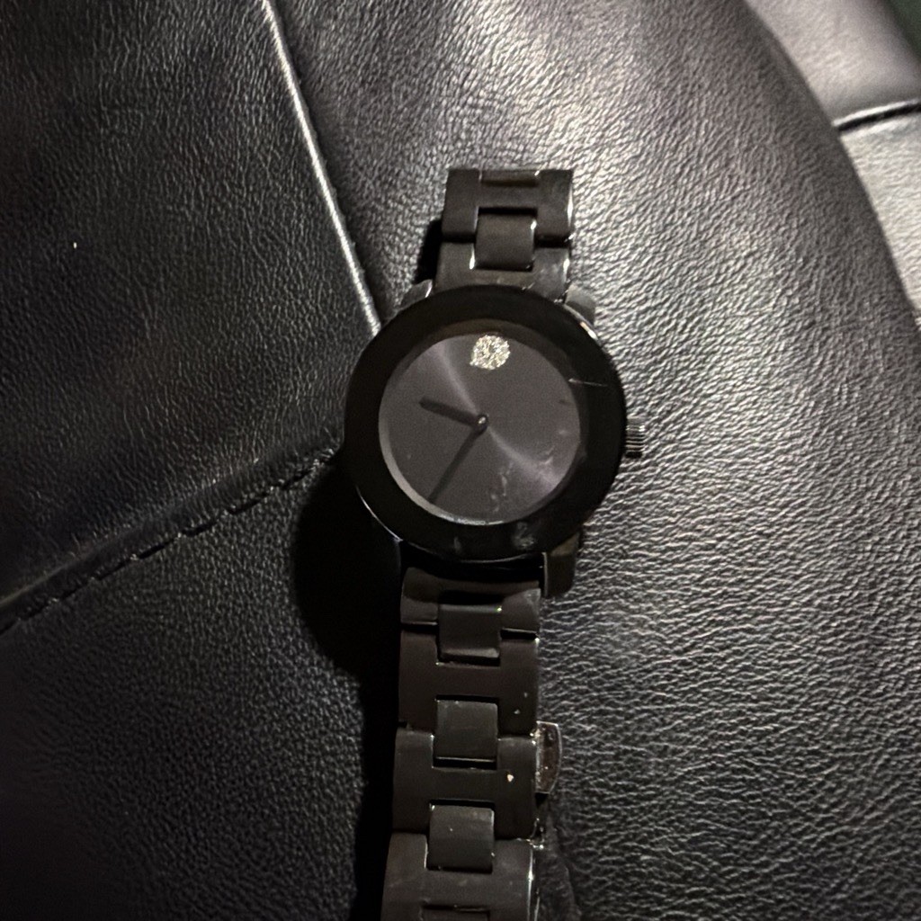 Movado Bold Black Stainless Steel Bracelet Analog Quartz Minimalist 30m
