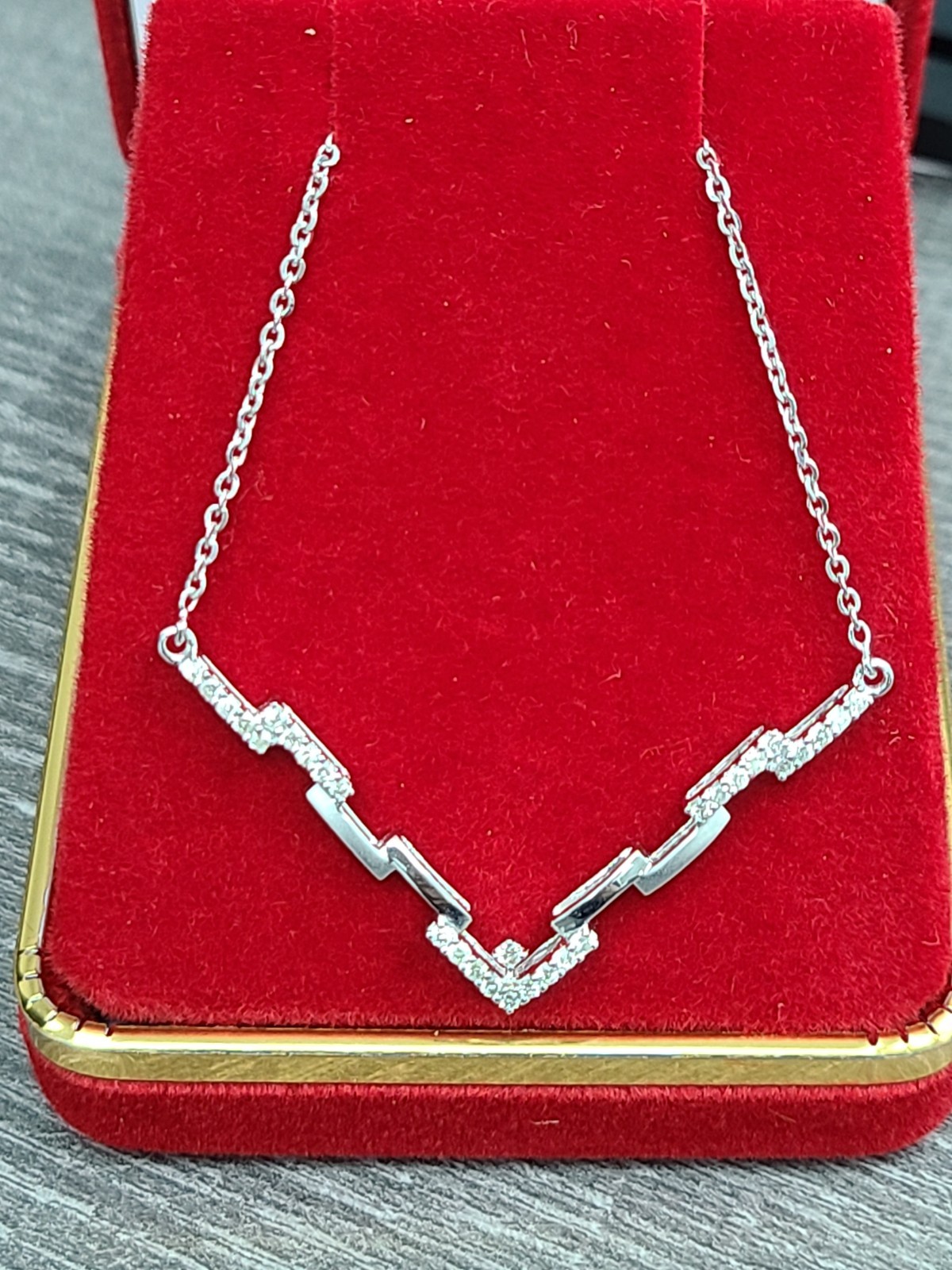 Deal! 0.27CT Natural Genuine Round Cluster Diamond 14K White Gold Necklace 18″