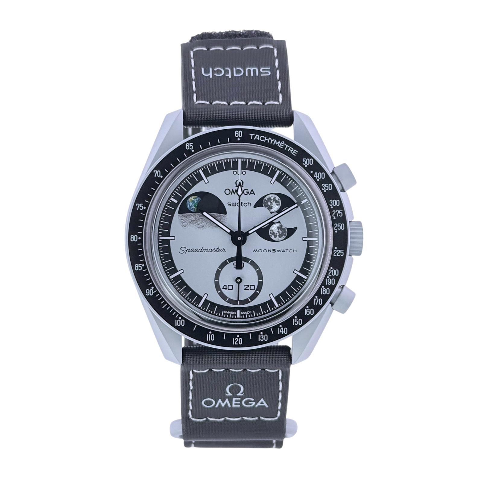 Swatch X Omega MoonSwatch Mission to Earthphase Wristwatch 42mm Ref. SO33M700