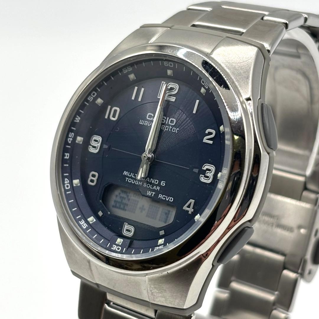 Excellent condition Casio radio-controlled solar watch WVA-M600 navy