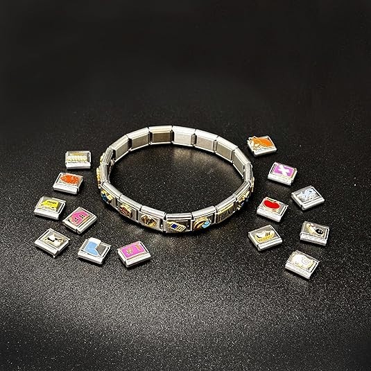 Fablinks Italian Charm Bracelet Charms-Italian Link Starter Pack, 9mm Stainless