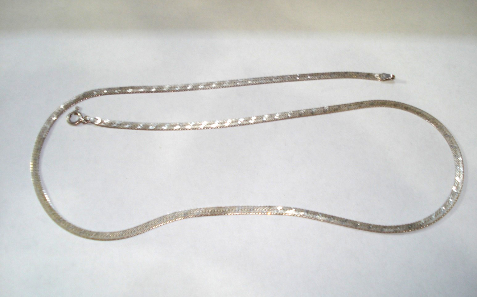 Vintage 925 Sterling Silver Herringbone Chain Necklace 20″ FGS VIOR Italy
