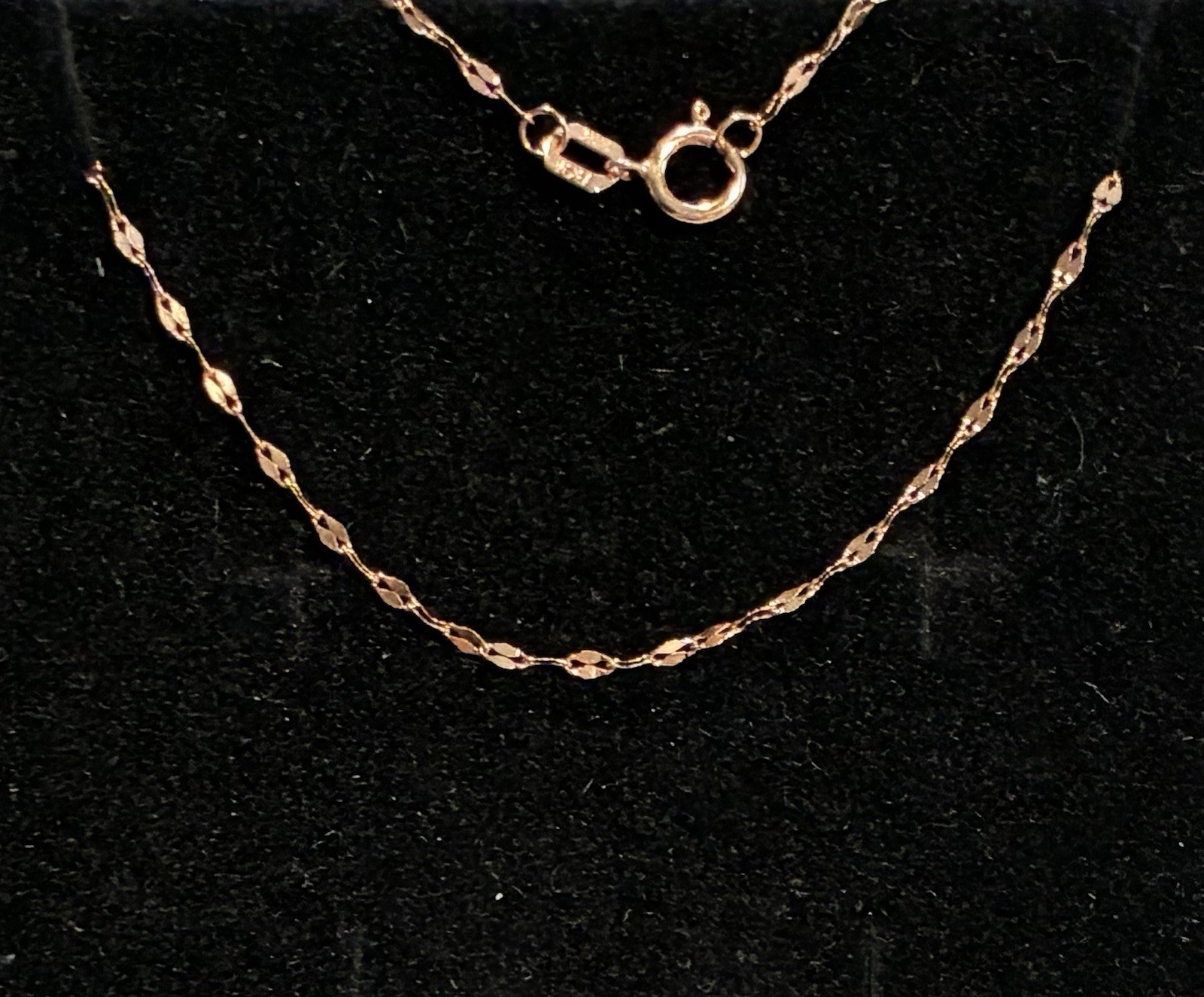 Mirror Link Chain Bracelet 6in Solid 10kt Rose Gold Sparkly Dainty Brand New