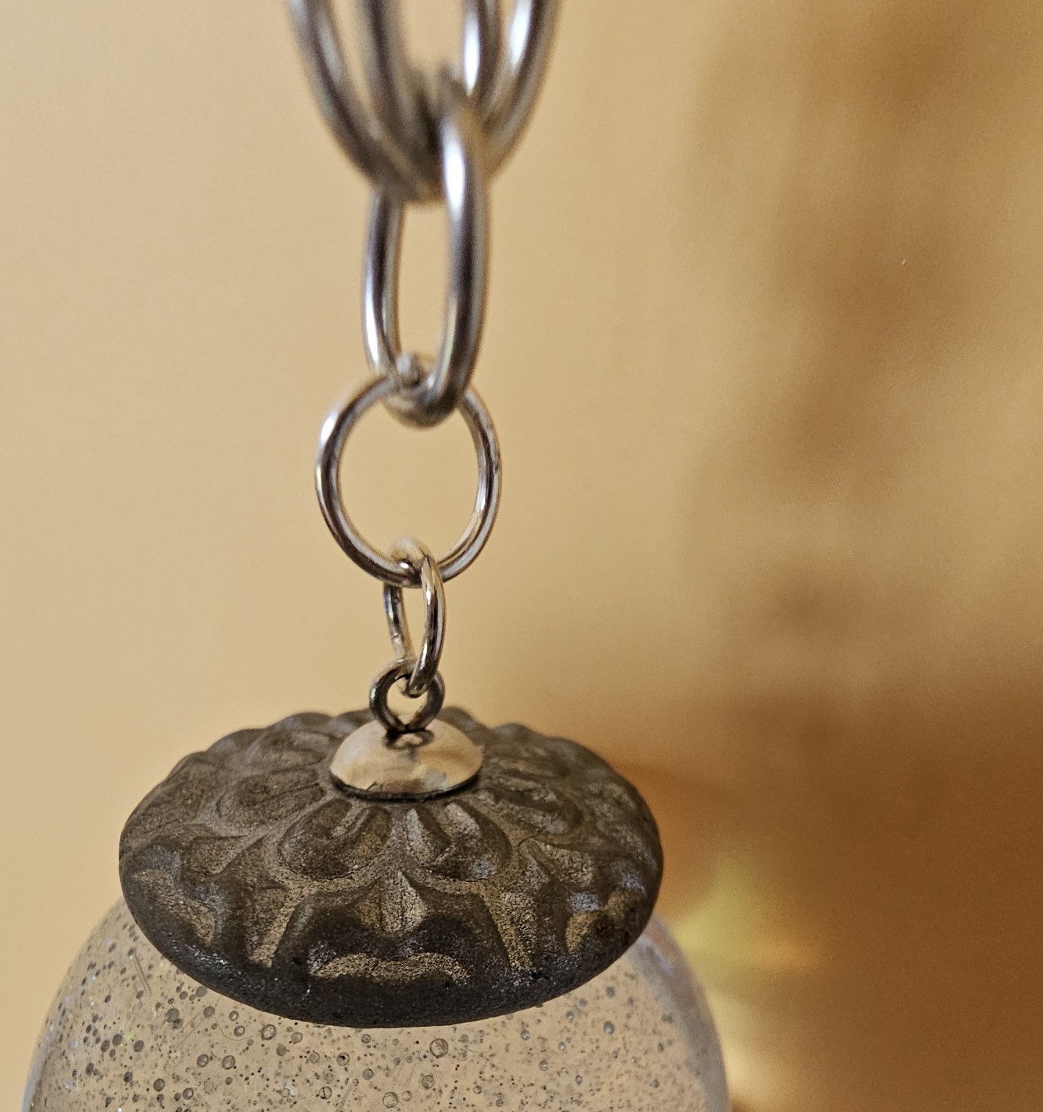 Handmade Resin And Clay Glittery Orb/Crystal Ball Pendant